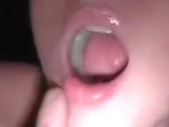 with her face full of cum that babe keeps rubbing her shaved vagina untill that babe comes likewise