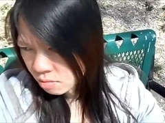 Asian Babe Sucked Strangers Cock in Park