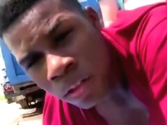 Black gangster rubbing white cock