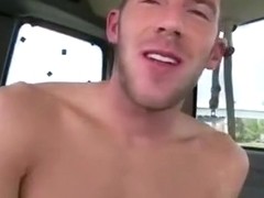 Straight guy cumming on gays cock
