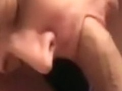 Enjoying a big dick in the mouth