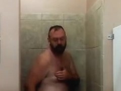 Bear in Shaving Semen shower