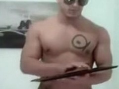 Hot latino hunk performs colo