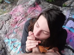 REAL PUBLIC FUCK - Squirting in a cave