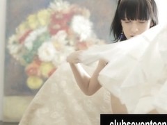 Teen Serena gets fucked and facialized by two dicks