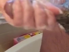 Daddy gets a soapy handjob