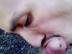 Latino road side cock suck with a facial