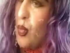 Kornelia crossdresser four own cum & self facial