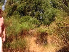 man outdoors sounding urethral dildo 178