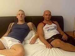 two AUSSIES SHOWER AND HEAD TO OTTOMAN