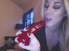 Perfect blond playing with herself and she is so wet