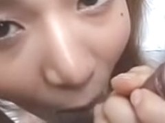 Lustful Japanese legal age teenager sucks and gobbles a thick ramrod on her kn