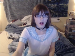 Nerdy Trans Girl Facial