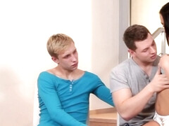 Hottie has a fuck with two lusty bisexuals