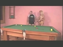 Sweet Blonde Splitted In Billiards