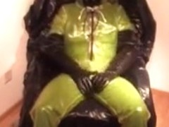 In perspired plastic and hazmat layers