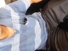 Lad in Shiny Satin panties caught in public by Mr Bulge Bulto