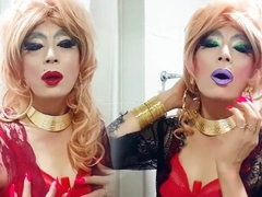 sissy niclo sexy lipstick makeup after smoking4