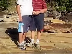 Boardshort grope at the beach