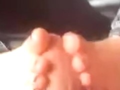 POV Legal Age Teenager Footjob with giant spunk fountain