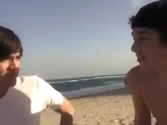 Austin Mahone Plays Beach Football