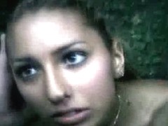 Slutty Czech gal sucking cock in a publci place on camera