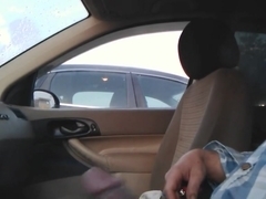 Dick flash car college girl girl looks then comes back to look again