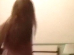 Roughly banged blonde Maria