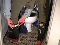 nlboots - wr rubber boots on toilet, so smoking too